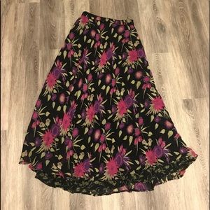 Reversible floral chiffon skirt